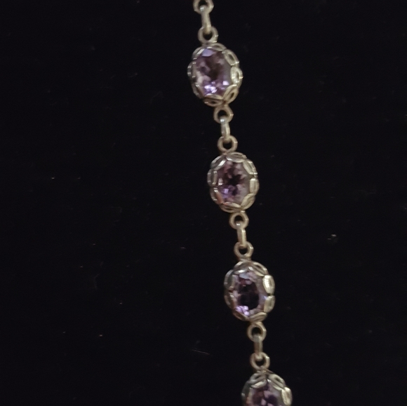 Stunning Amethyst & Sterling Silver Bracelet 7" - Fab February birthstone! - Picture 3 of 6